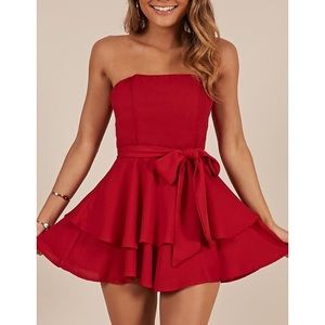 Beyond Dreams Playsuit in Red